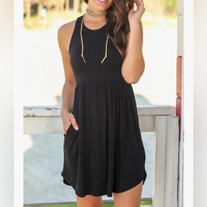 Casual Black Sleeveless Dress